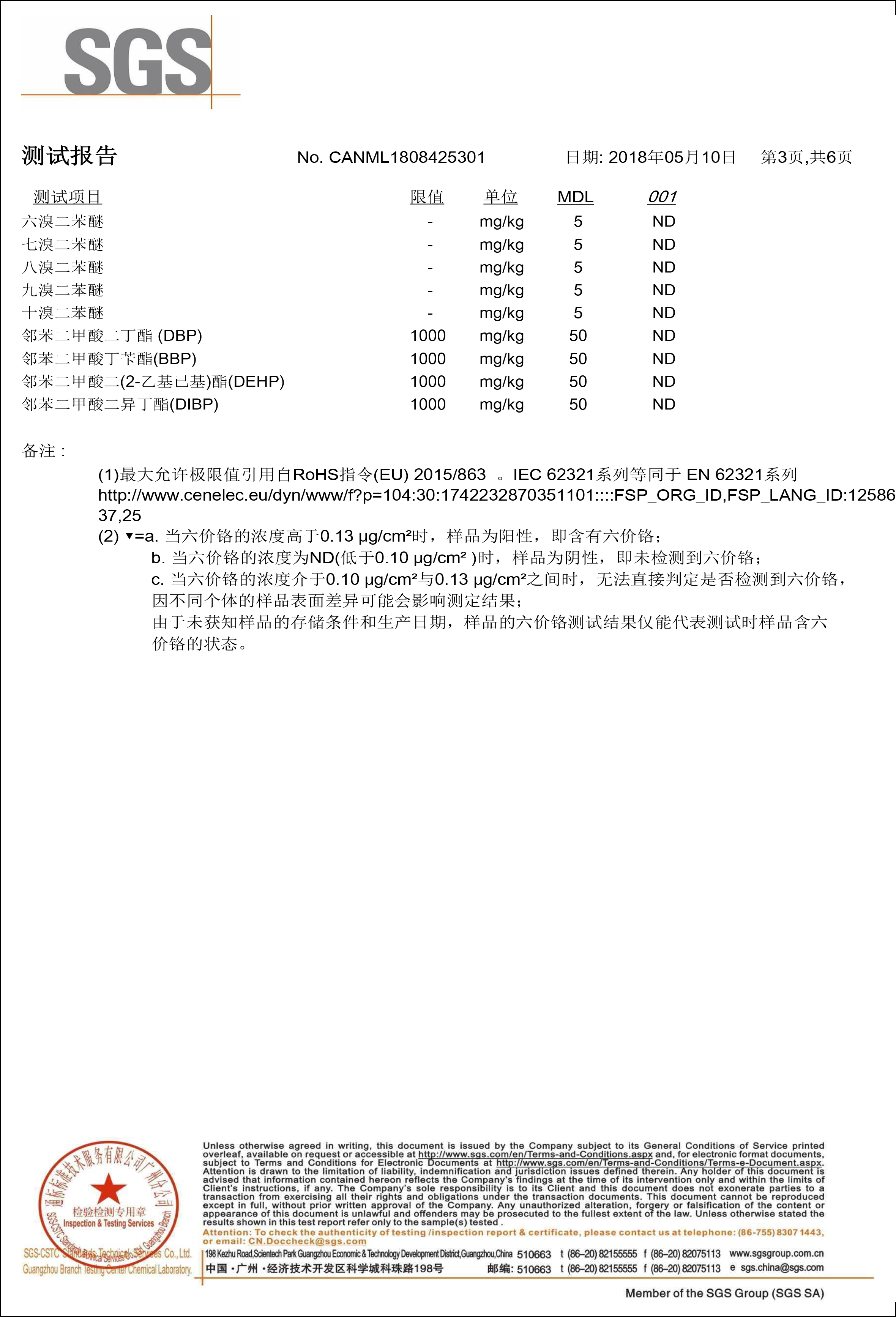 环保镁合金SGS检测报告（材料报告-3）